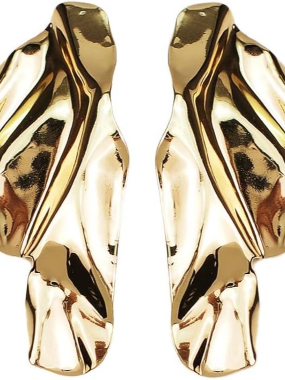 Irregular Sequins, Oversized Lava Drops, Statement Studs, Willow Leaf Design, Wa